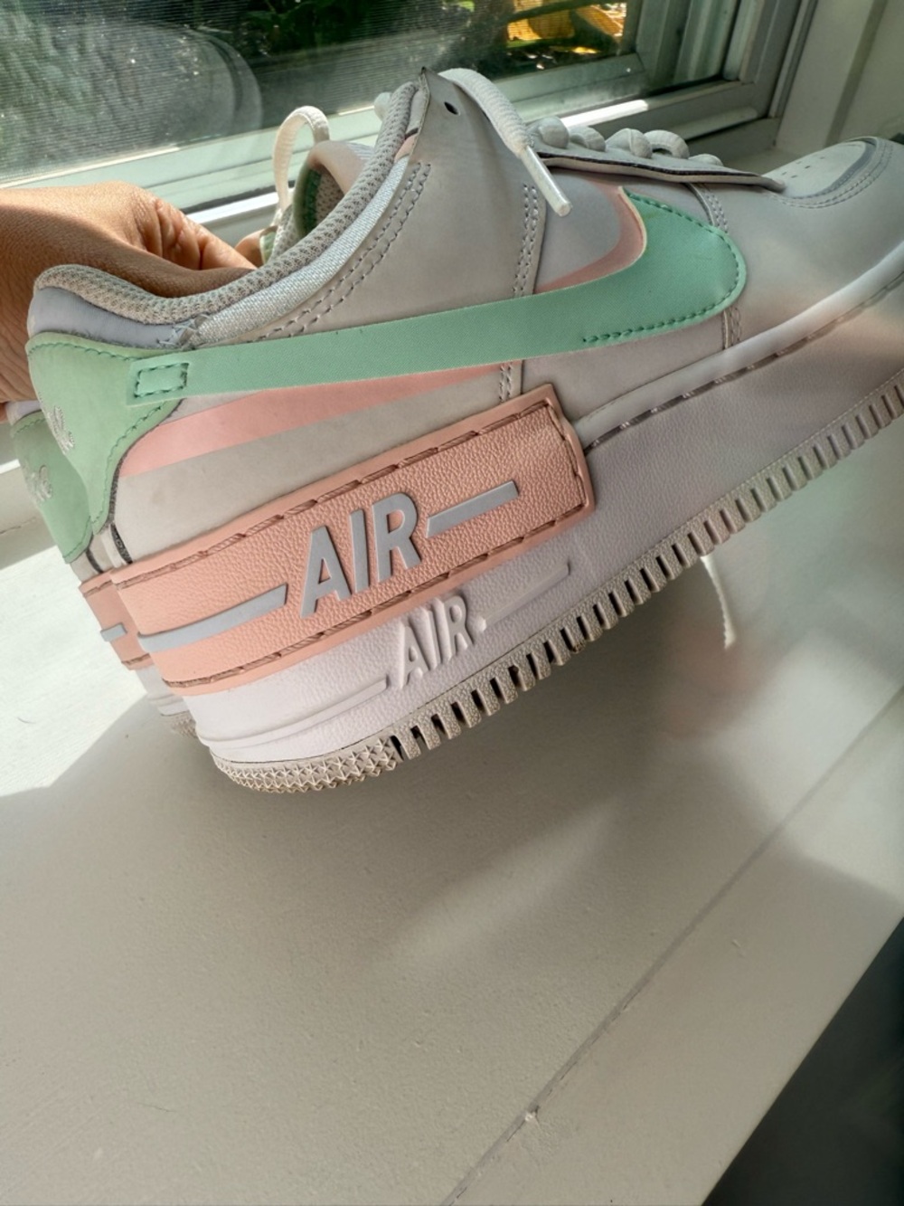 Nike AF1 in White, Mint & Pink - Picture 2 of 6